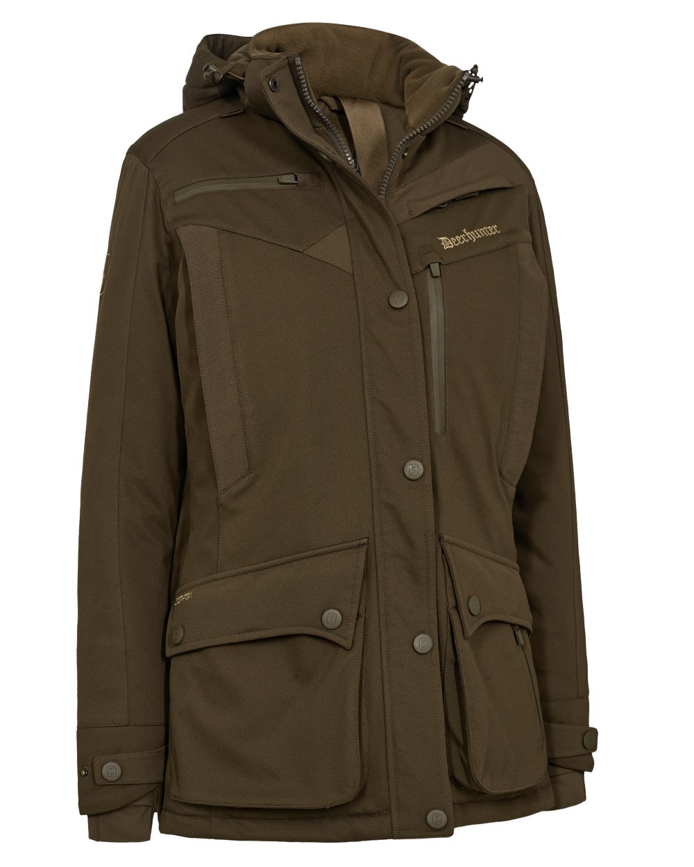 Art Green coloured Deerhunter Lady Muflon Pro Winter Jacket on white background