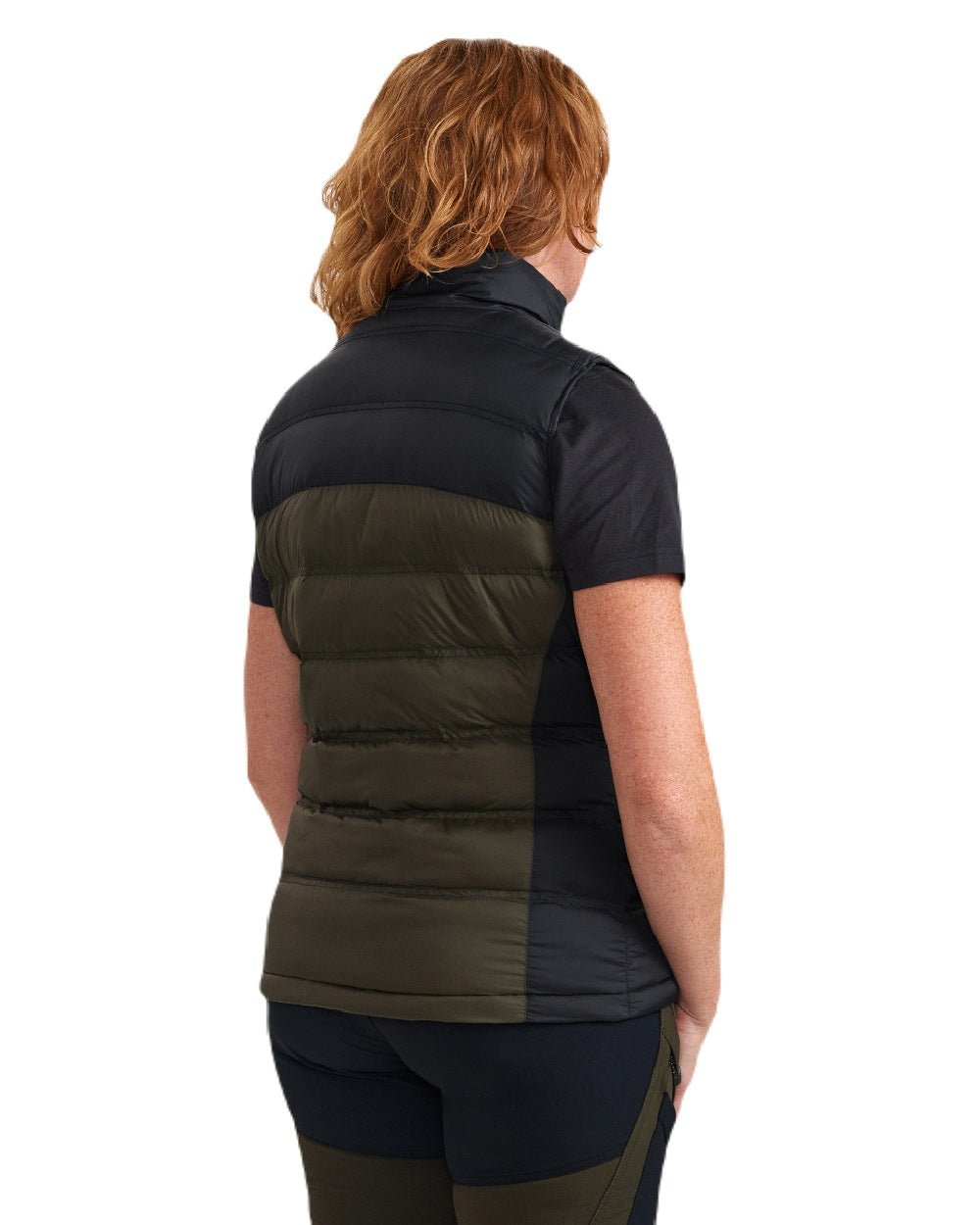 Rifle Green coloured Deerhunter Lady Northward Padded Waistcoat on white background