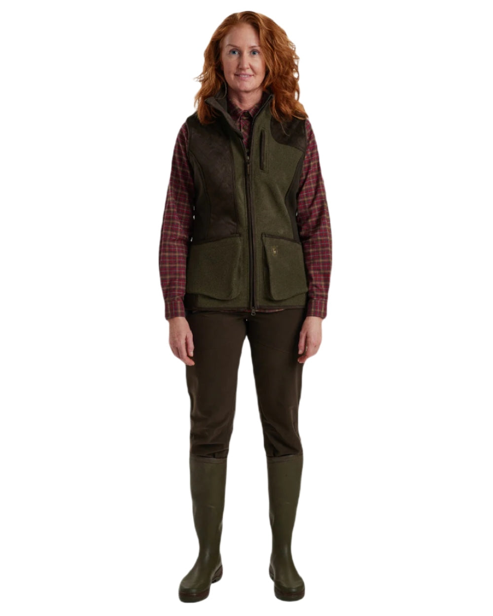 Graphite Green coloured Deerhunter Lady Pam Shooting Waistcoat on white background