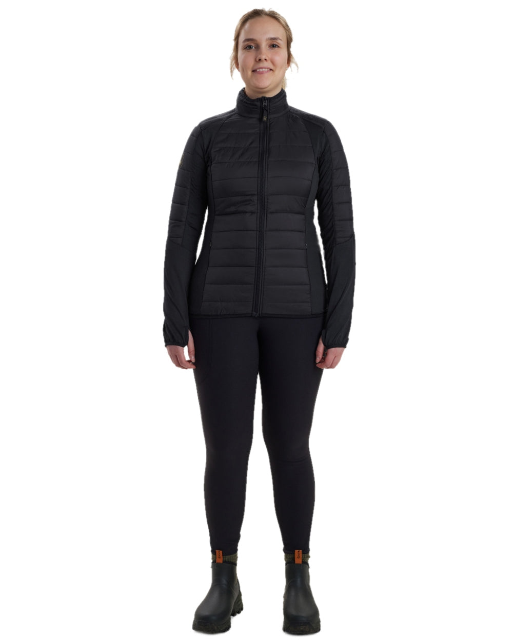 Black coloured Deerhunter Lady Pine Padded Inner Jacket on white background
