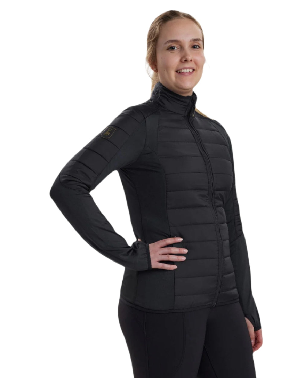 Black coloured Deerhunter Lady Pine Padded Inner Jacket on white background