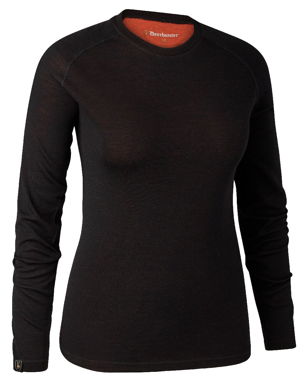 Black Oak coloured Deerhunter Lady Quinn Merino Undershirt on white background