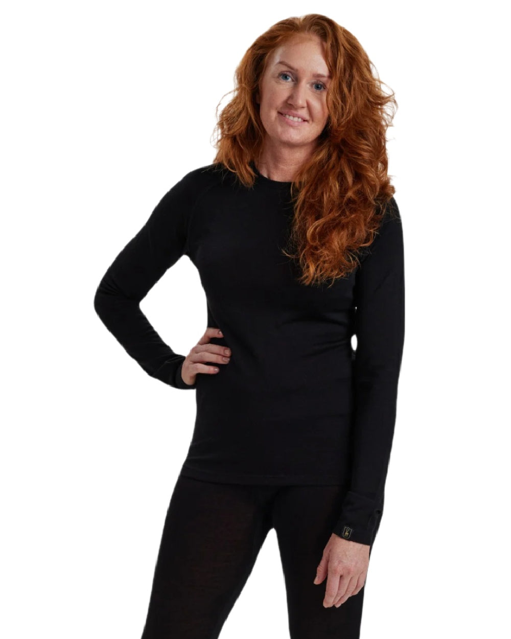 Black Oak coloured Deerhunter Lady Quinn Merino Undershirt on white background