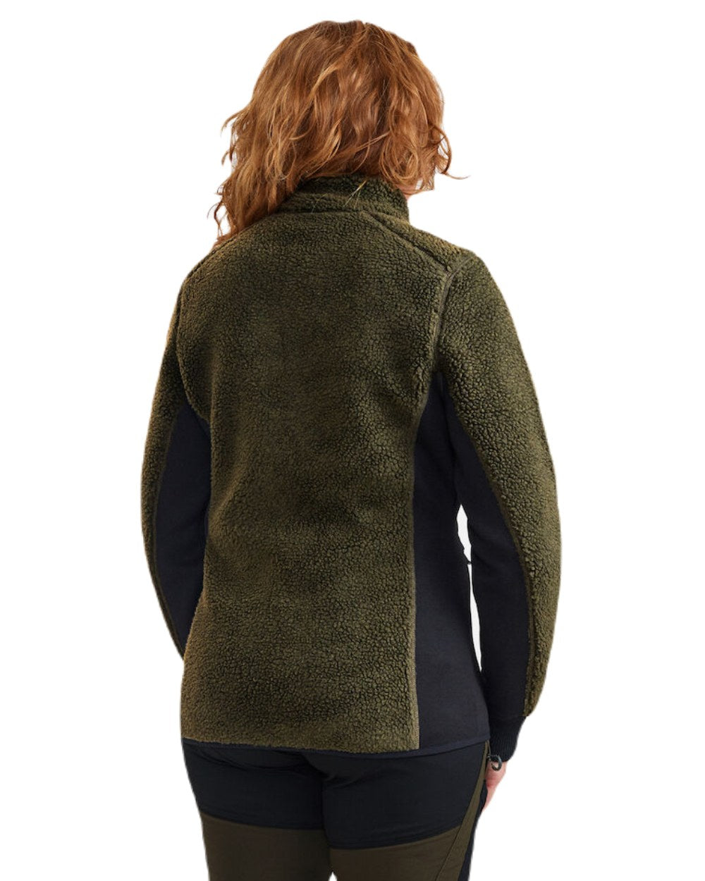 Adventure Green Coloured Deerhunter Lady Roja Fiber Pile Jacket On A White Background