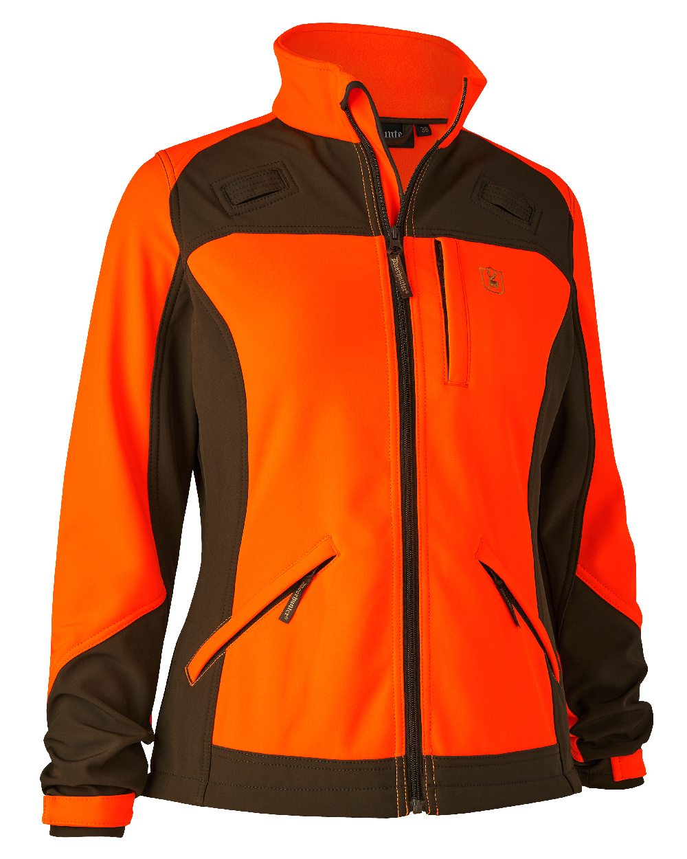 Orange coloured Deerhunter Lady Roja Softshell Jacket on white background