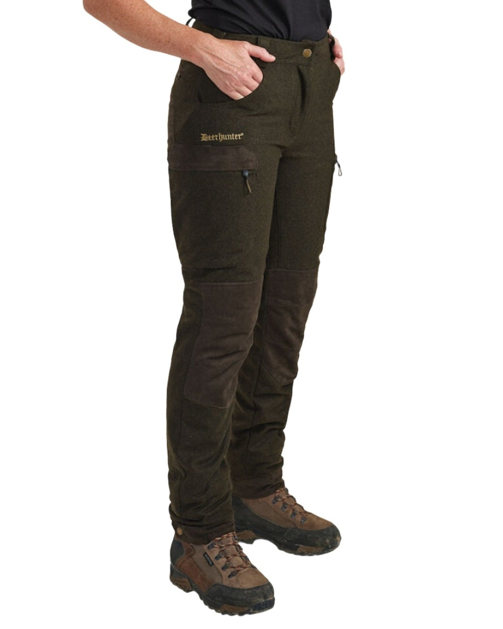 Loden Wood Deerhunter Lady Tatra Trousers on white background