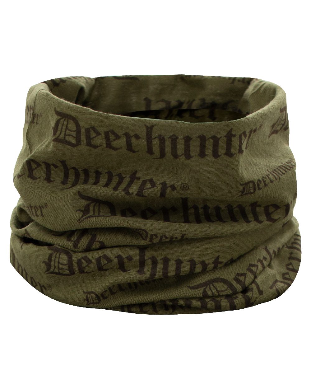 Tarmac Green coloured Deerhunter Logo Neck Tube on white background