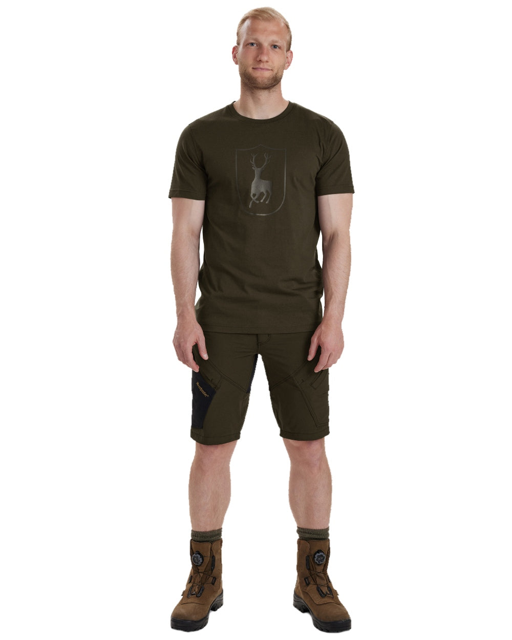 Fallen Leaf coloured Deerhunter Logo T-Shirt on white background