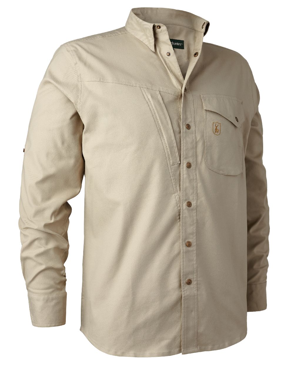 Beige coloured Deerhunter Matobo Shirt on white background