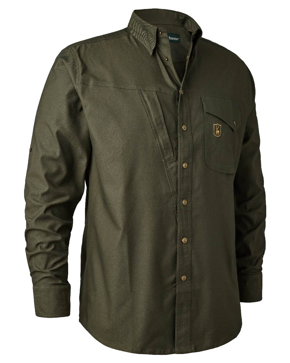 Forest Green coloured Deerhunter Matobo Shirt on white background