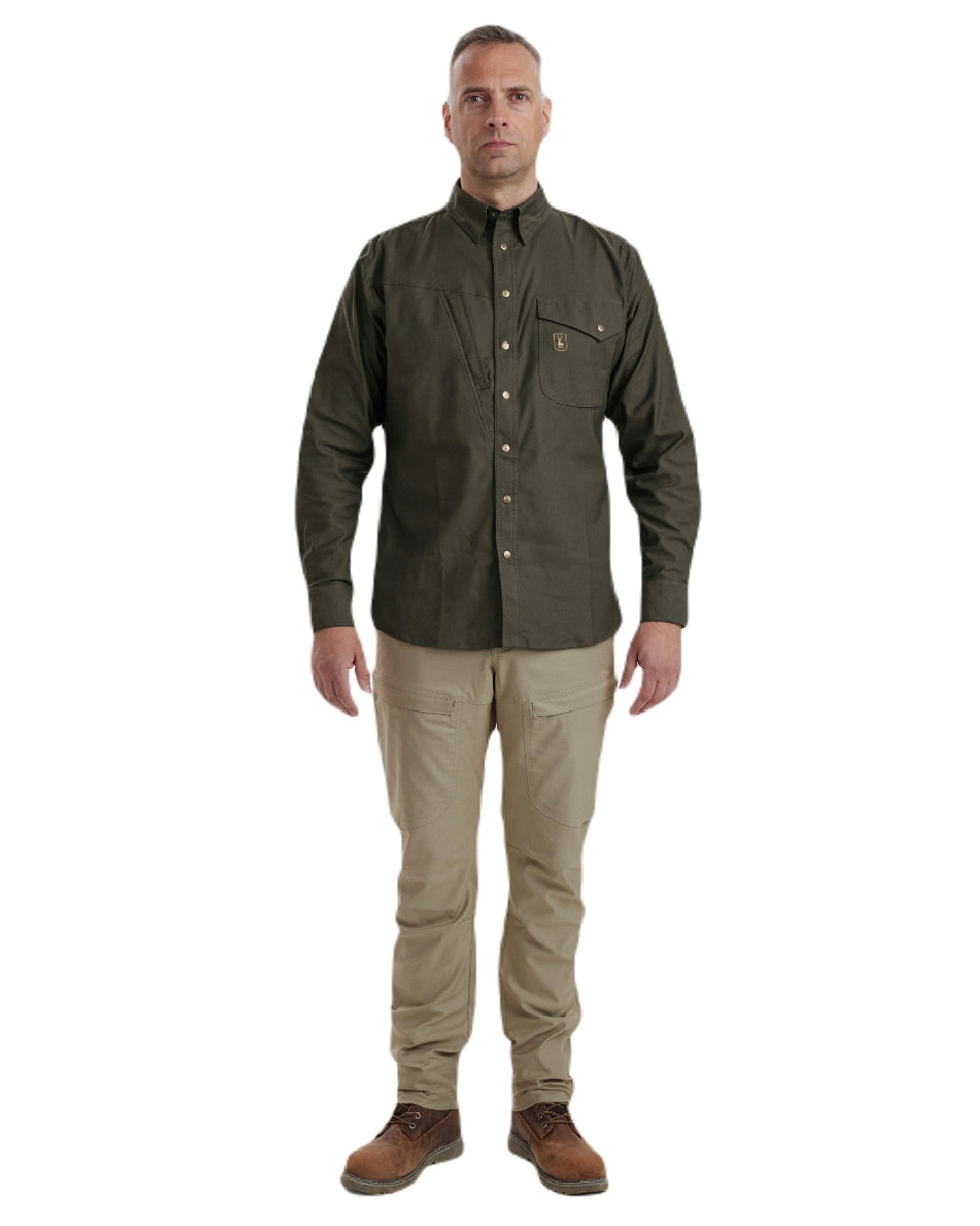 Forest Green coloured Deerhunter Matobo Shirt on white background