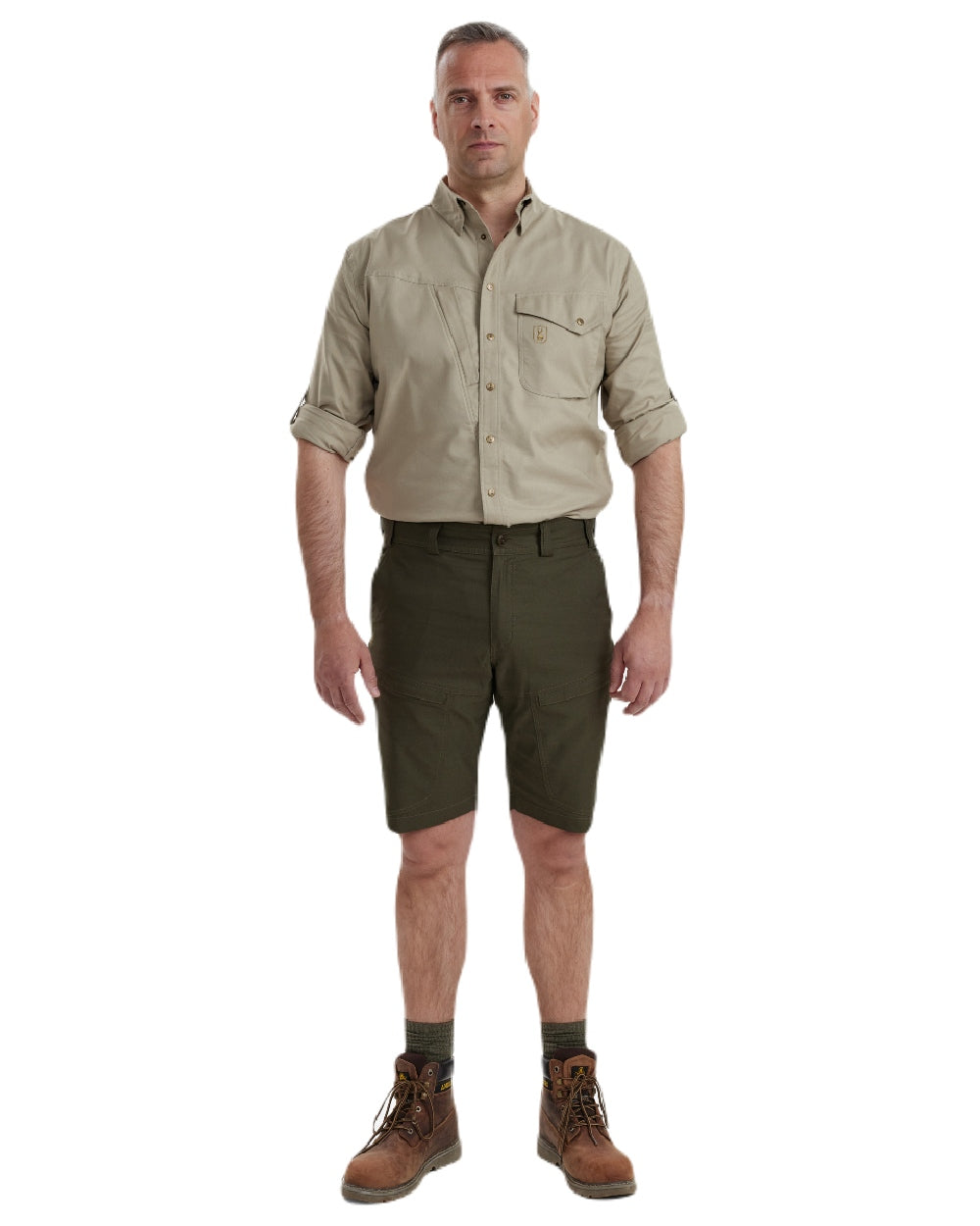Forest Green coloured Deerhunter Matobo Shorts on white background