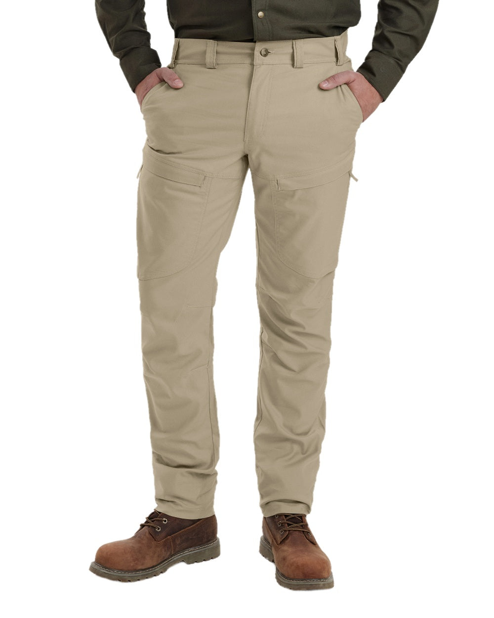 Beige coloured Deerhunter Matobo Trousers on white background