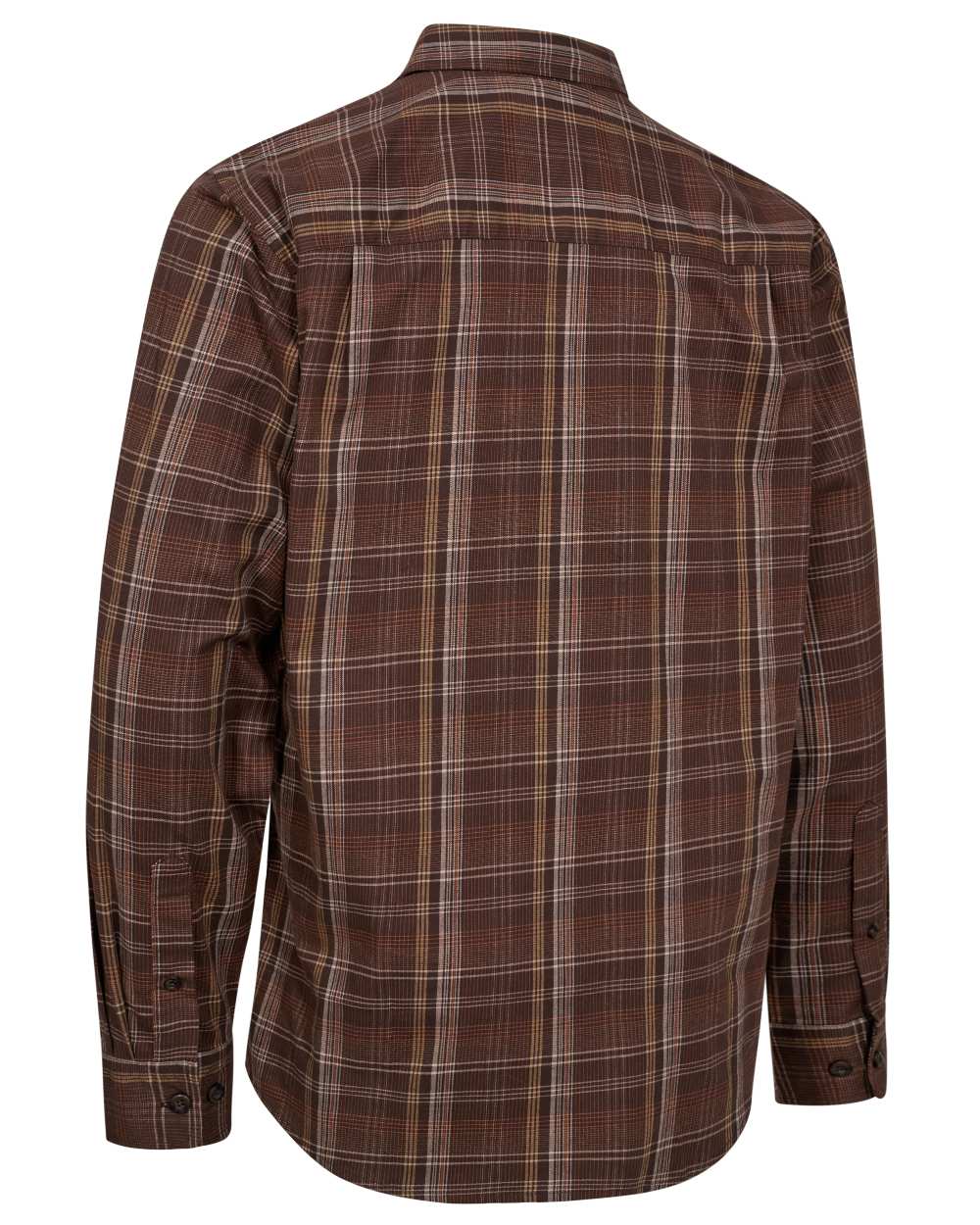 Brown Check coloured Deerhunter Mens Ashton Shirt on white background