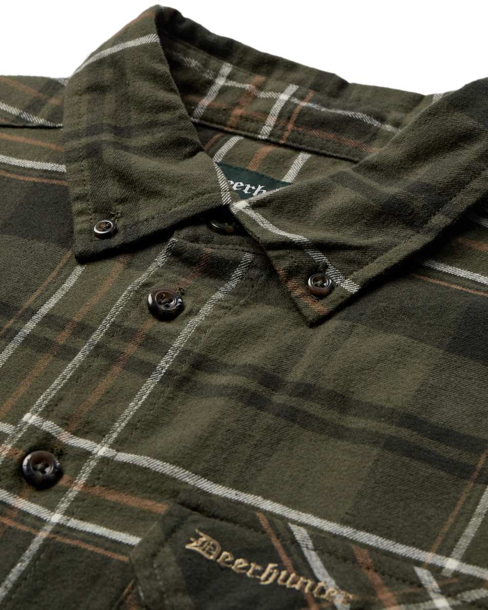 Green Check Coloured Deerhunter Mens Caleb Shirt on white background
