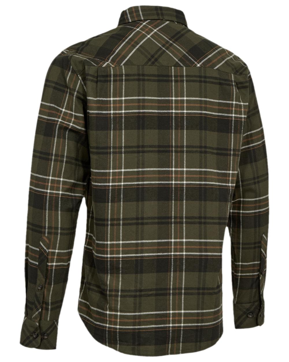 Green Check Coloured Deerhunter Mens Caleb Shirt on white background