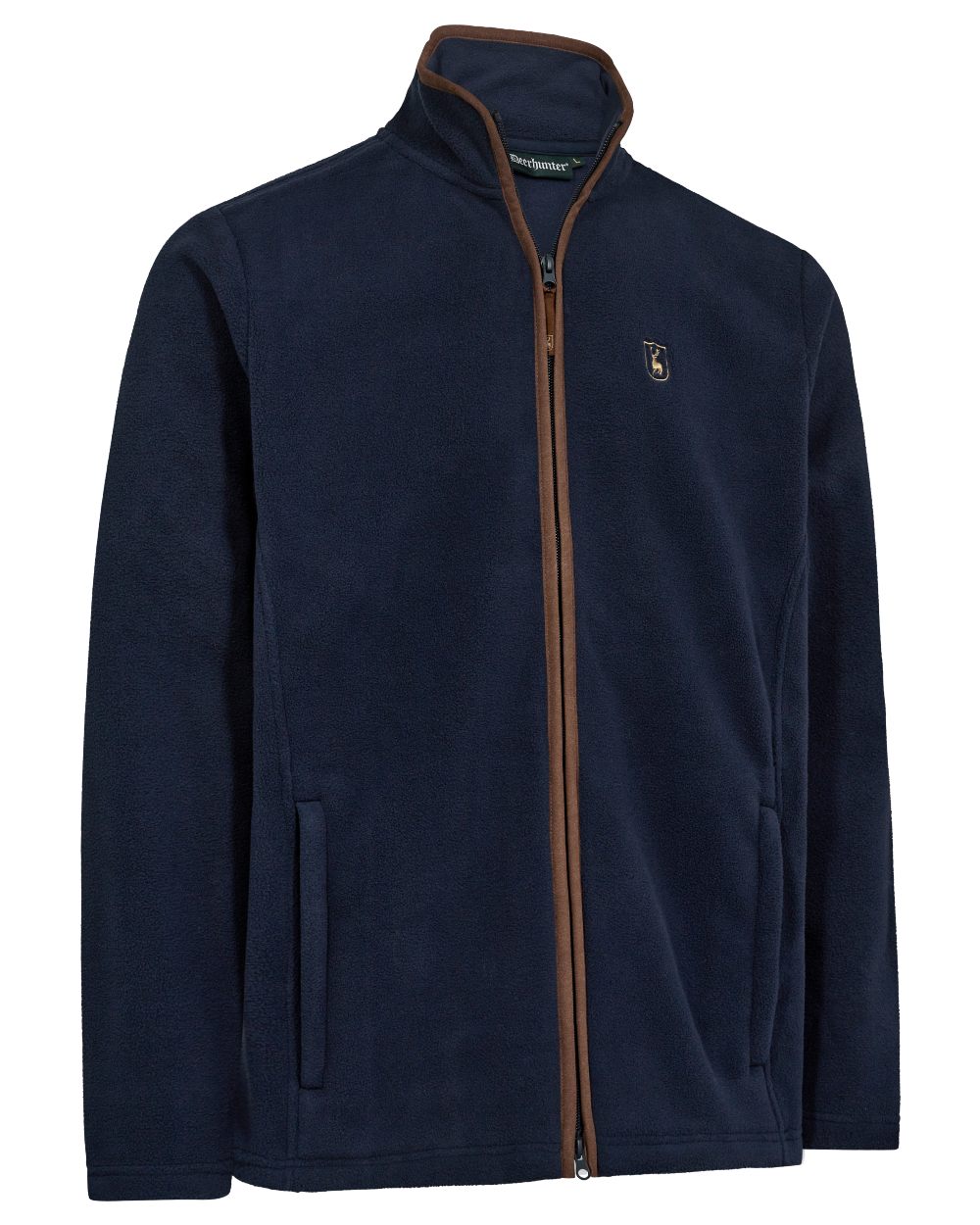 Dark Blue coloured Deerhunter Mens Cumbria Fleece Jacket on white background