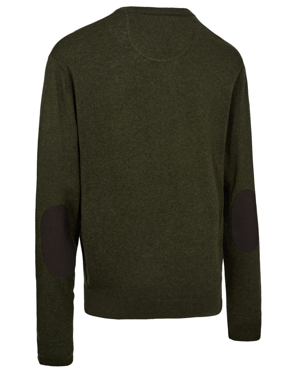 Forest Ember Melange coloured Deerhunter Mens Harrington V-Neck Knit Pullover on white background