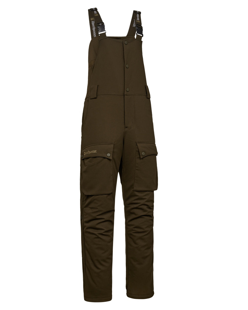 Art Green coloured Deerhunter Mens Muflon Pro Winter Bib Trousers on white background