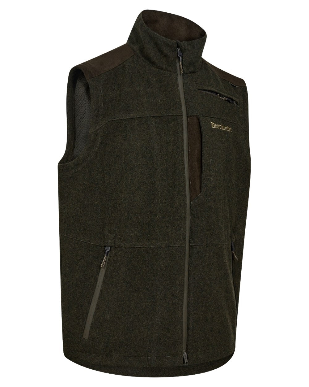 Loden Wood coloured Deerhunter Mens Tatra Waistcoat on white background