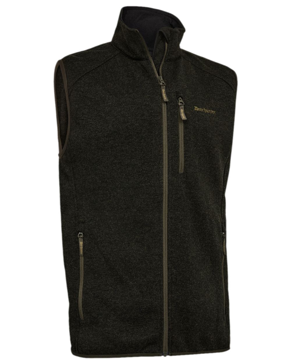 Timber Coloured Deerhunter Moor Knitted Waistcoat on white background