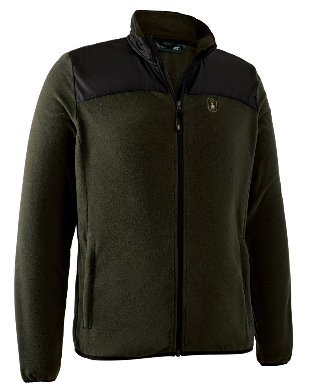 Rifle Green coloured Deerhunter Northward Fleece Jacket on white background