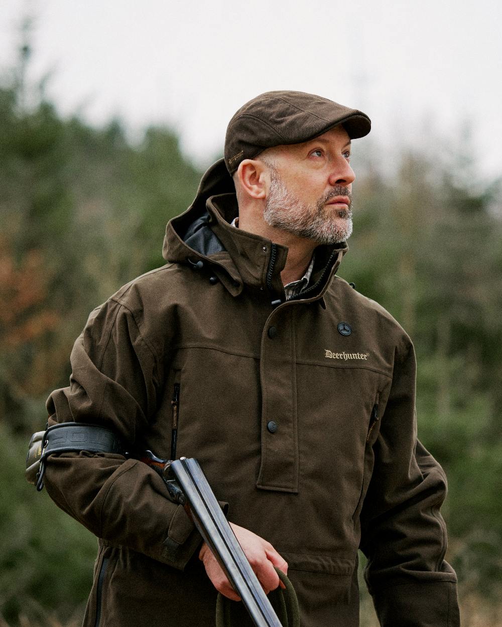 Peat Coloured Deerhunter PRO Gamekeeper Smock on blurry background