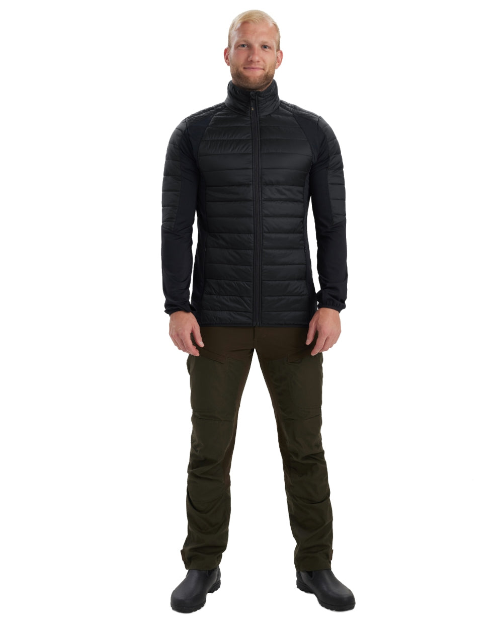 Black coloured Deerhunter Pine Padded Inner Jacket on white background