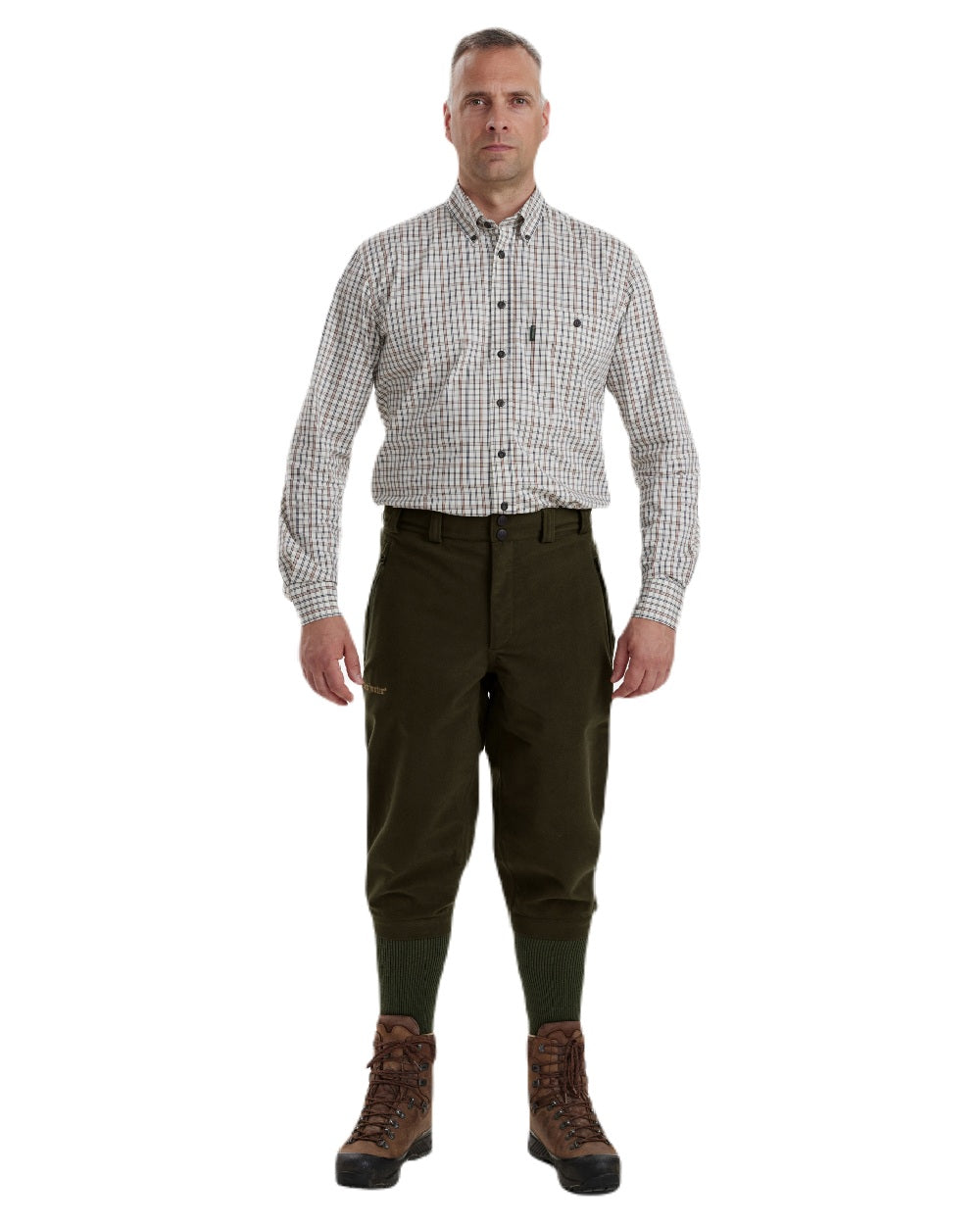 Peat coloured Deerhunter Pro Gamekeeper Breeks on white background