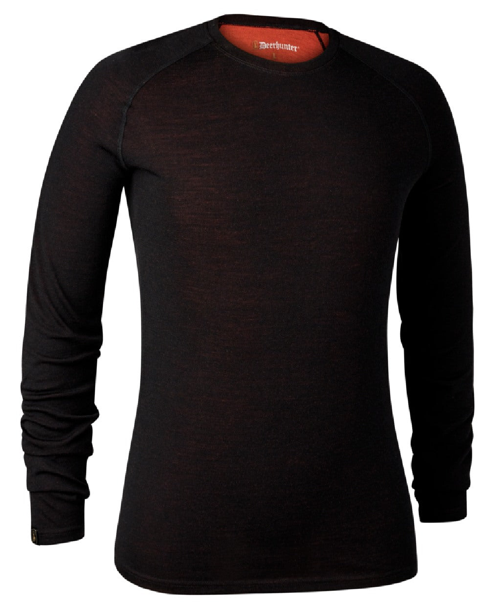 Black Oak coloured Deerhunter Quinn Merino Undershirt on white background