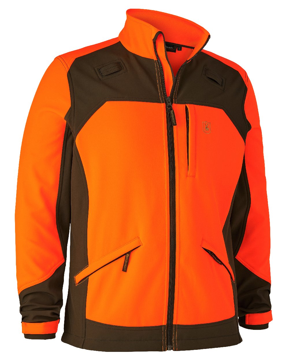 Orange coloured Deerhunter Rogaland Softshell Jacket on white background