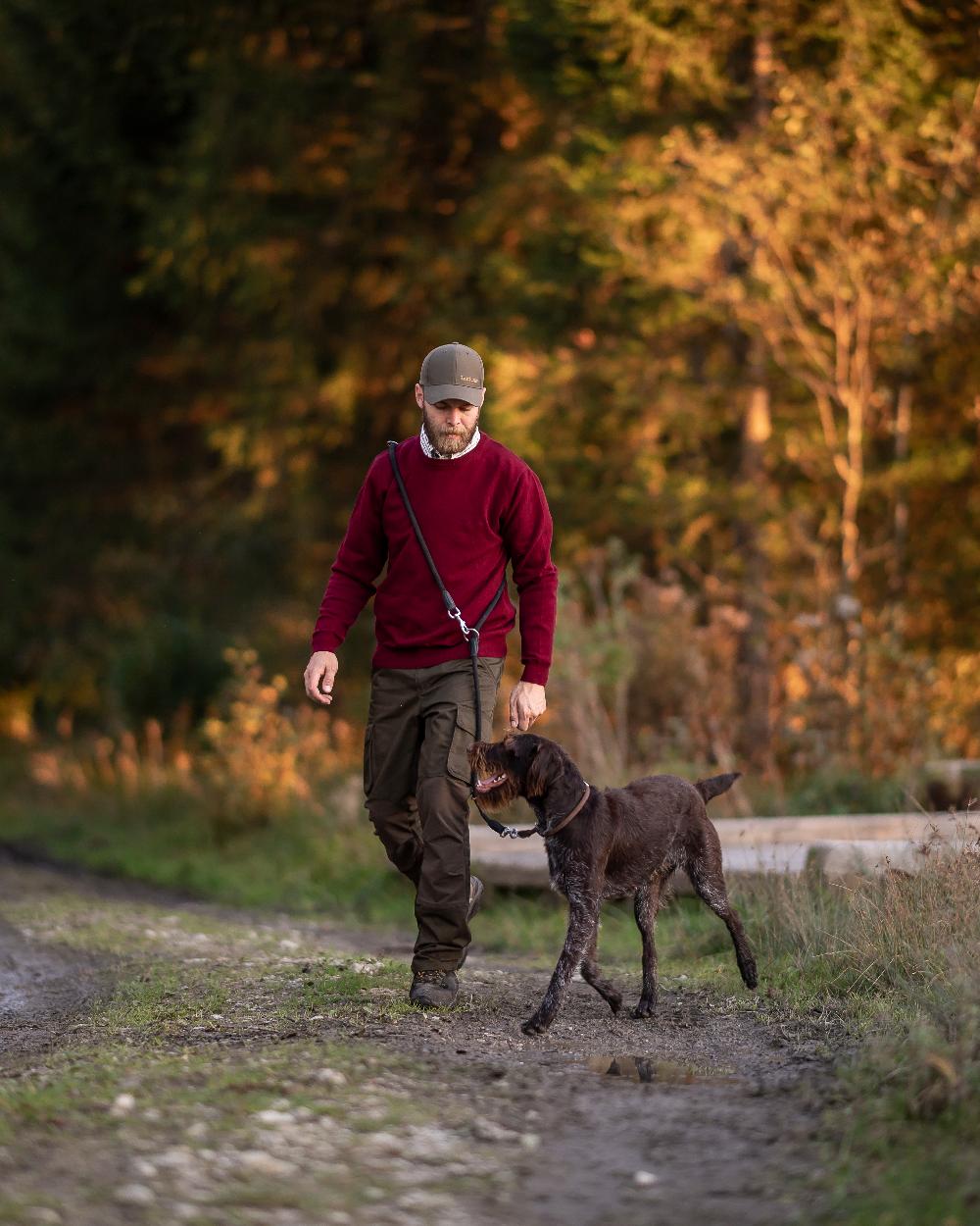 Adventure Green Coloured Deerhunter Rogaland Stretch Trousers on forest background