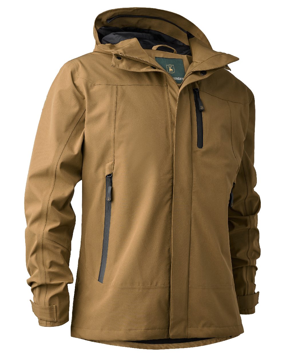 Butternut coloured Deerhunter Sarek Shell Jacket With Hood on white background