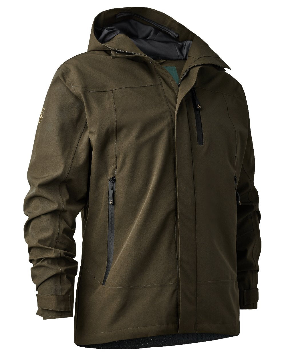 Fallen Leaf coloured Deerhunter Sarek Shell Jacket With Hood on white background