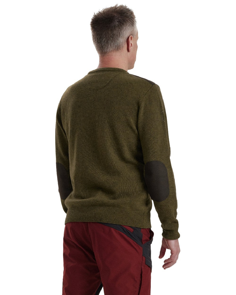 Cypress coloured Deerhunter Sheffield O-Neck Sweater on white background