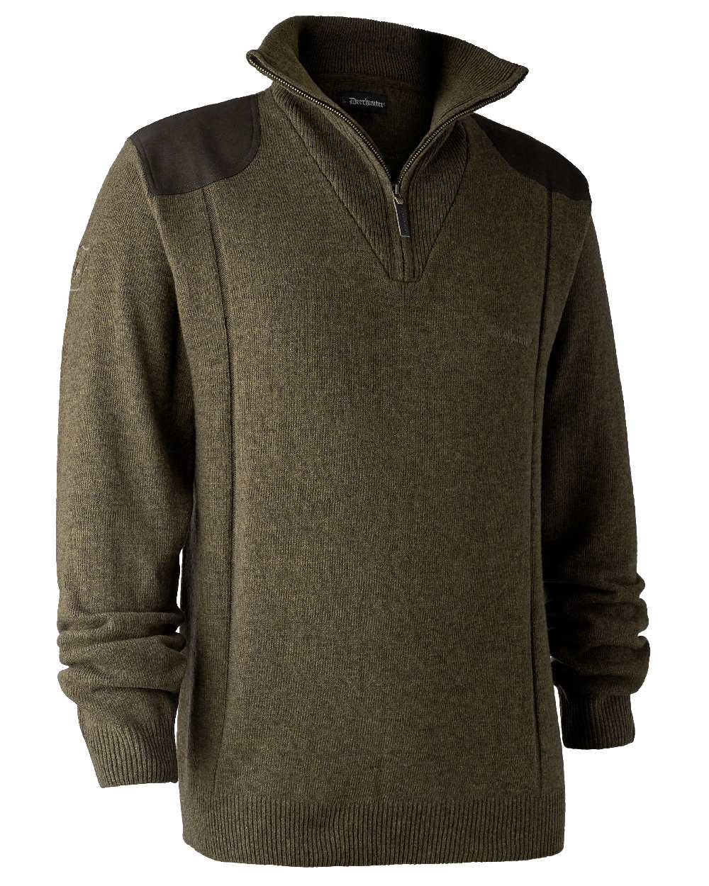 Cypess coloured Deerhunter Sheffield Zip Neck Sweater on white background