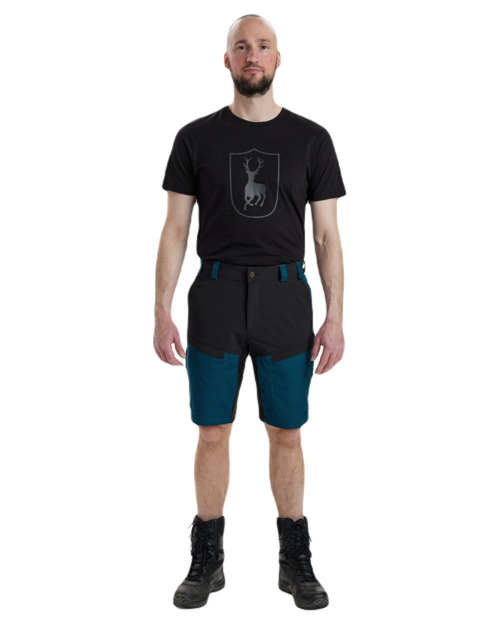 Pacific Blue coloured Deerhunter Strike Shorts on white background