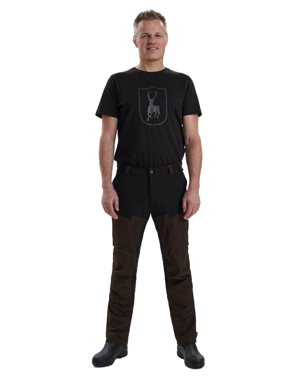 Dark Prune coloured Deerhunter Strike Trousers on white background