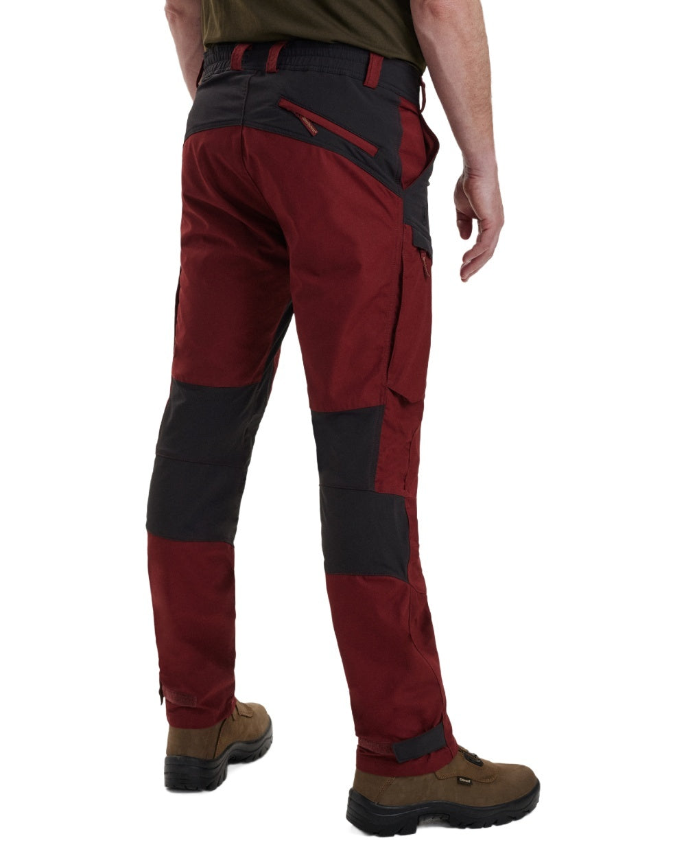 Oxblood Red coloured Deerhunter Strike Trousers on white background