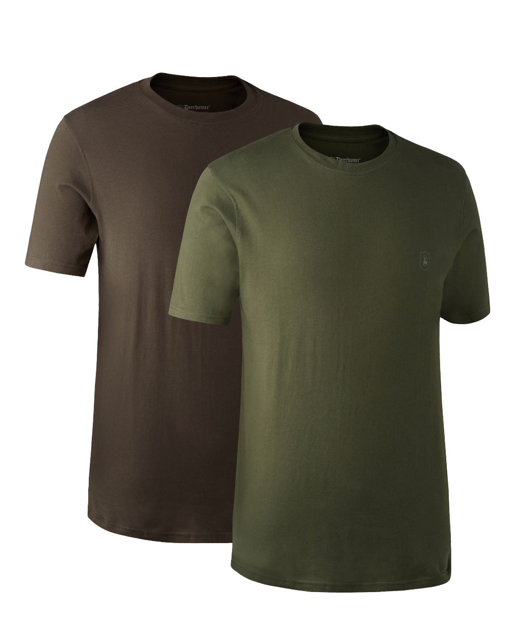 Green Brown Leaf coloured Deerhunter T-Shirts 2-Pack on white background
