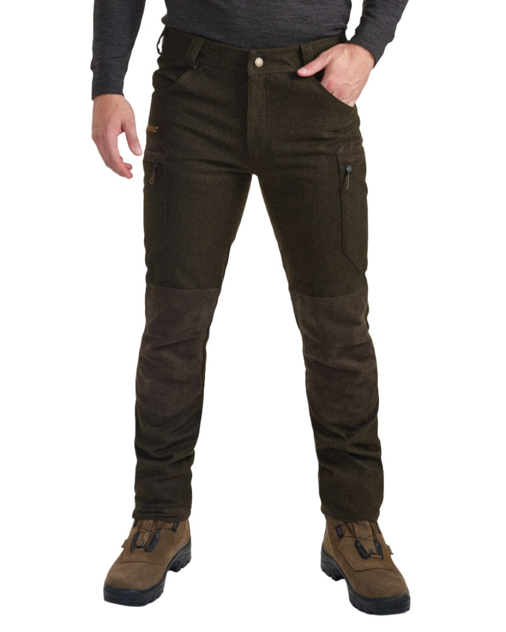 Loden Wood coloured Deerhunter Tatra Trousers on white background