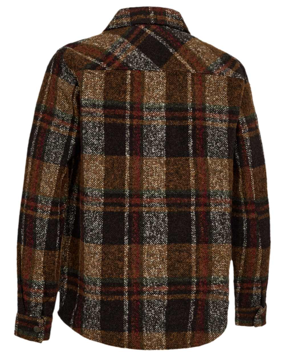 Brown Check Coloured Deerhunter Wilder Overshirt on white background