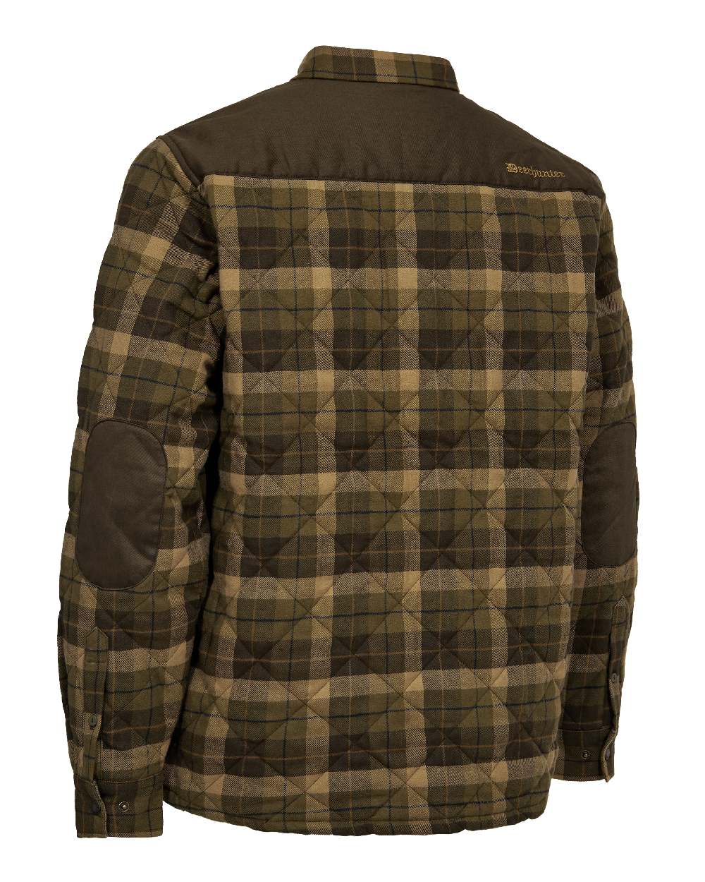 Brown Check Coloured Deerhunter Youth ELBERT Padded Shirt Jacket on White Background