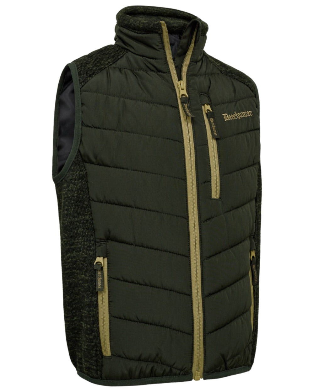 Forest Ember coloured Deerhunter Youth Moor Padded Waistcoat on white background