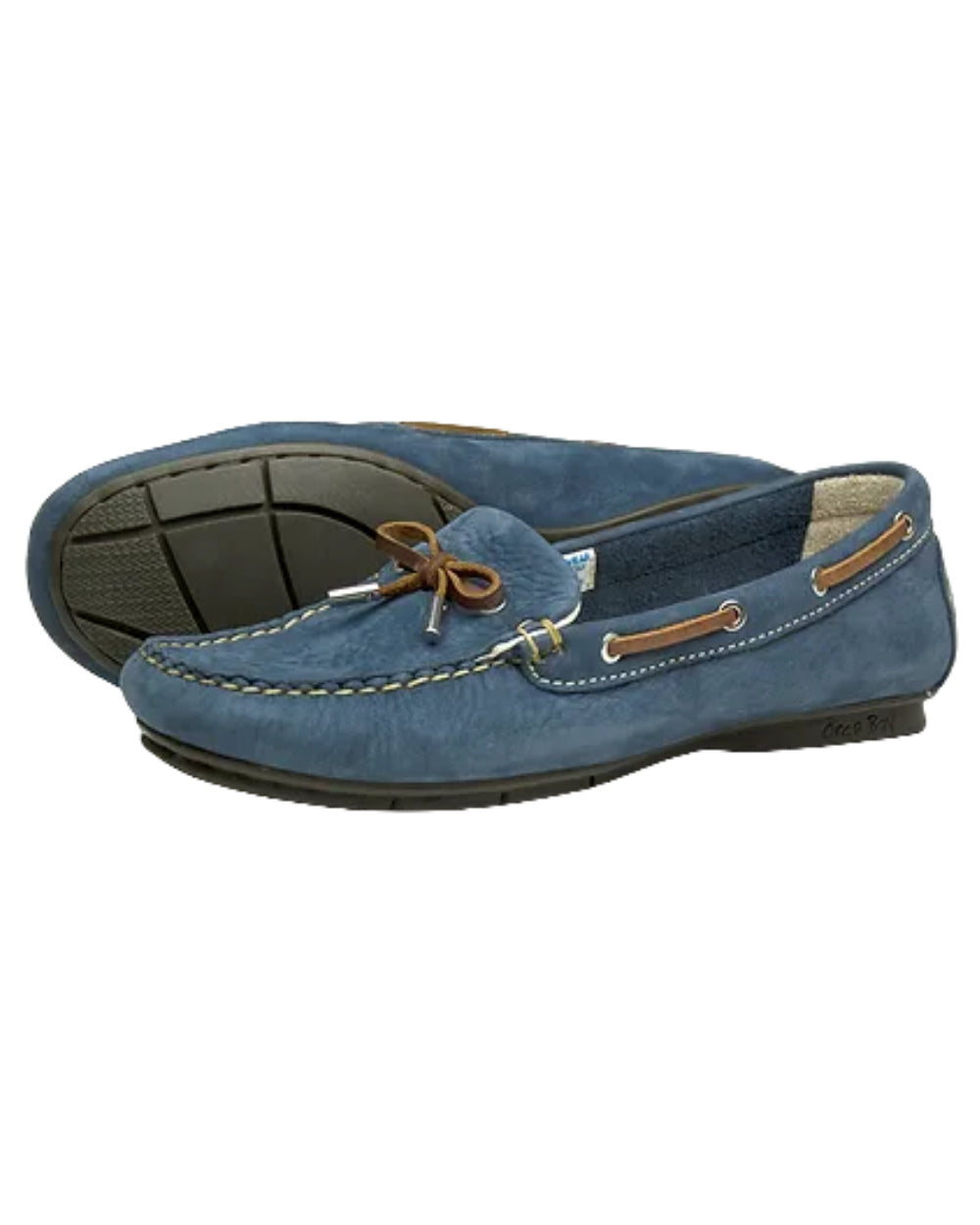 Denim Coloured Orca Bay Ballena Womens Loafers On A White Background 