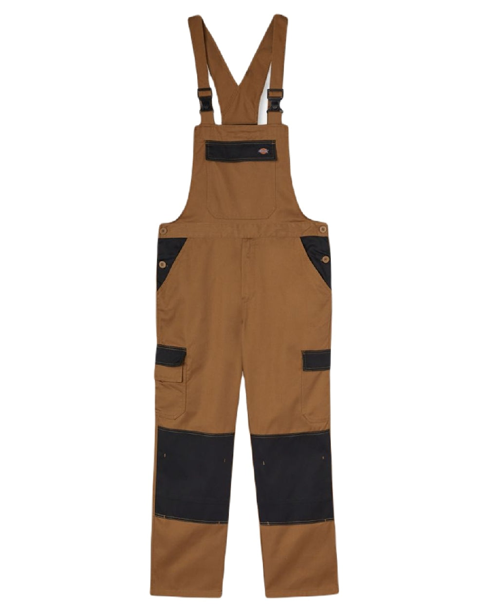Khaki coloured Dickies Everyday Bib and Brace on white background