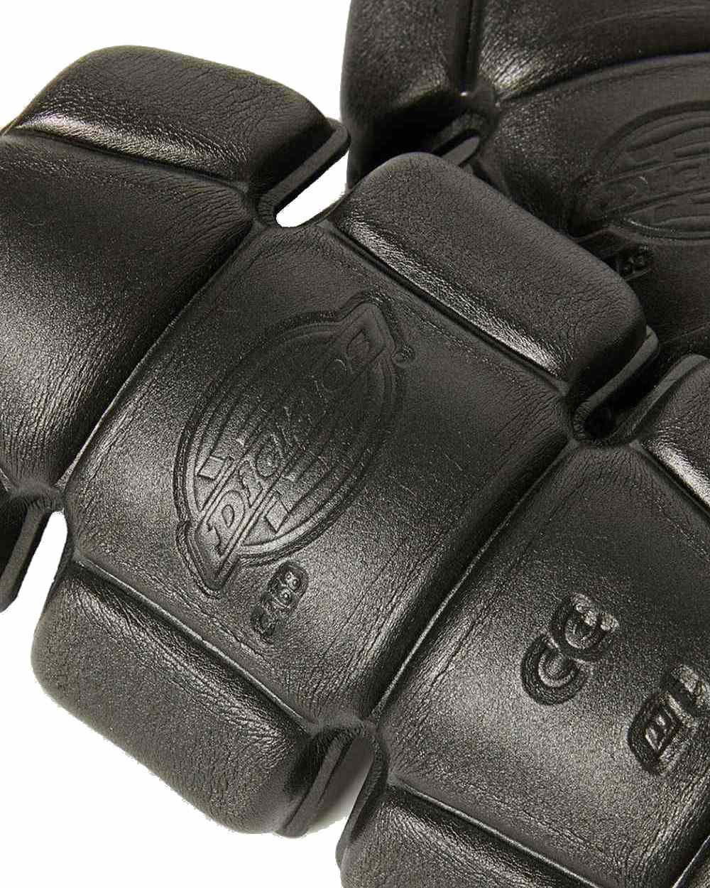 Black coloured Dickies Knee Pads on white background
