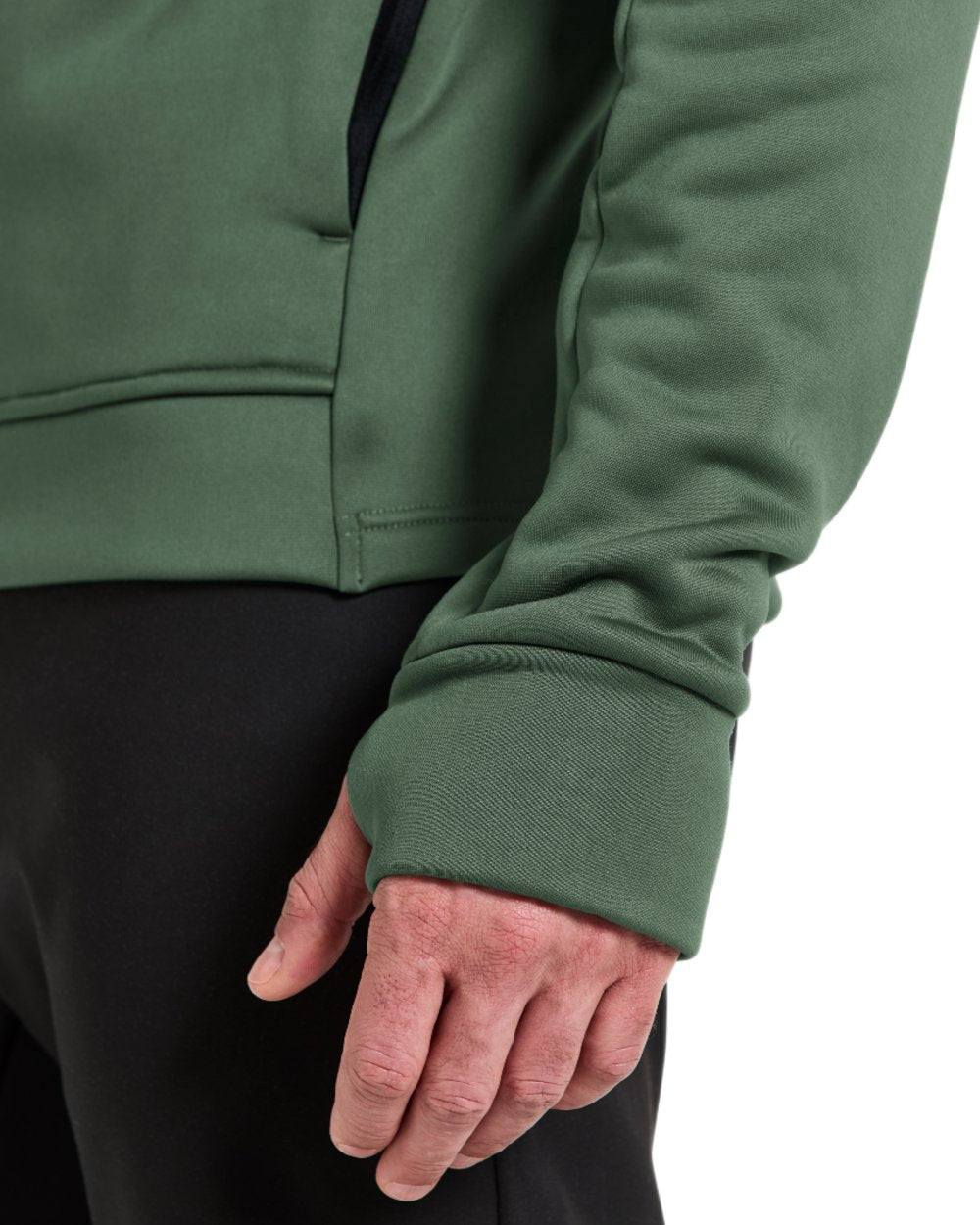 Dark Moss coloured Didriksons Acke Full Zip Jacket on white background