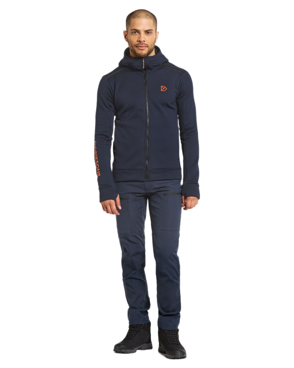 Dark Night Blue coloured Didriksons Acke Full Zip Jacket on white background