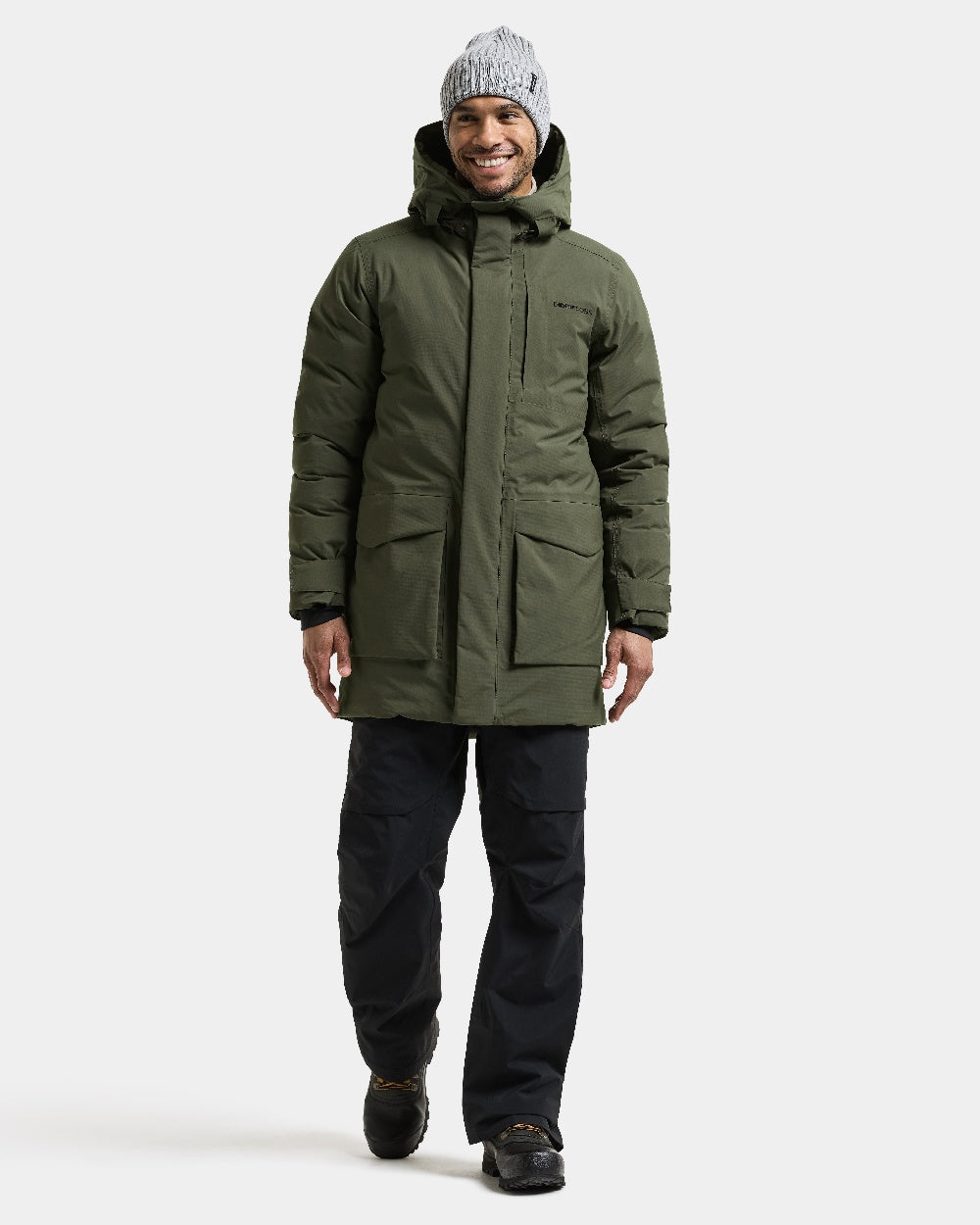 Deep Green coloured Didriksons Akilles Mens Parka 3 on white background